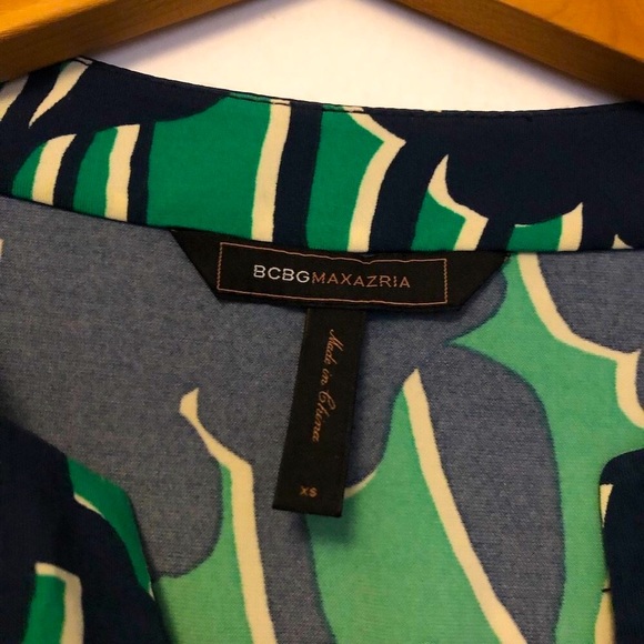 BCBG Max Azria Blue & Green Floral Mini Dress - Picture 2 of 4